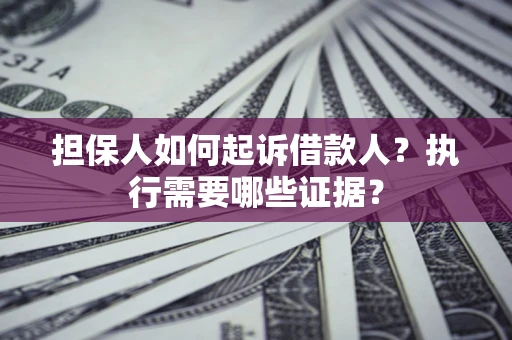 武汉担保人如何起诉借款人？执行需要哪些证据？