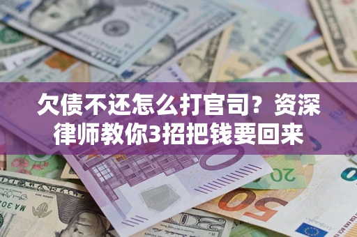 武汉欠债不还怎么打官司？资深律师教你3招把钱要回来