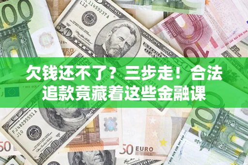 武汉欠钱还不了？三步走！合法追款竟藏着这些金融课
