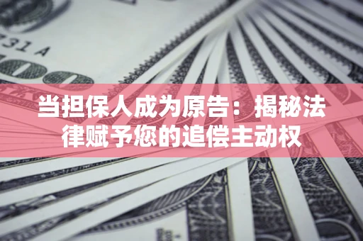 武汉当担保人成为原告:揭秘法律赋予您的追偿主动权 武汉当担保人成为原告:揭秘法律赋予您的追偿主动权
